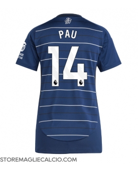 Aston Villa Pau Torres #14 Maglia Gara Terza Repliche 2024-25 Donna Maniche Corte